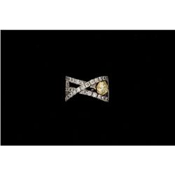 RING:  [1] 14KWG (acid tested) ring set with 1 rd diamond, 5.70mms in diameter, approx. 0.70 cts., f