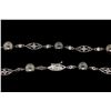 Image 3 : NECKLACE:  [1] 18KWG fancy link chain necklace with (24) 8.0 - 8.5mm black Tahitian pearls and set w