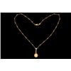 Image 1 : NECKLACE:  [1] 14KYG fancy link chain Na Hoku necklace with an attached pendant set with 5 rd diamon