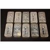 Image 2 : BULLION: Ten (10) US SilverTowne 10 troy ounce 999 fine silver bars; no serial numbers.