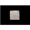 Image 1 : SINGLE EARRING: Men's 14ky "invisible" set diamond earstud; 16mm square OD; 144 sq prin dias, 2.0mm 