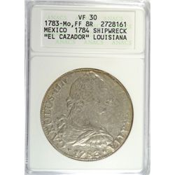 1783 MEXICO SPANISH "PIECE OF 8 "  THE COIN OF THE "PIRATES " ANACS VF-30