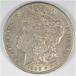 1898-S MORGAN SILVER DOLLAR, AU-53  ORIGINAL