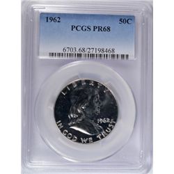 1962 FRANKLIN HALF DOLLAR PCGS PROOF 68!
