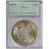 Image 1 : 1896 MORGAN DOLLAR PCGS MS63 RATTLER HOLDER