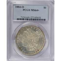1884-O MORGAN DOLLAR PCGS MS64+ BLAST WHITE