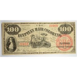 1869 $100 EGYPTIAN HAIR COLORING NOTE