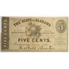 Image 1 : 1863 FIVE CENT STATE OF ALABAMA NOTE