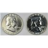 Image 1 : 1957 FRANKLIN HALF DOLLAR, PROOF 65 AND 1954-D FRANKLIN HALF DOLLAR, MS-64