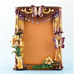Butterfly Enameled Faberge Inspired Picture Frame