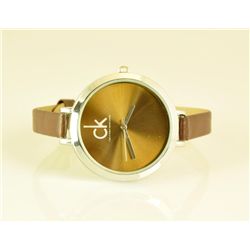 Lady's Hot Leather Watch W/copper Face