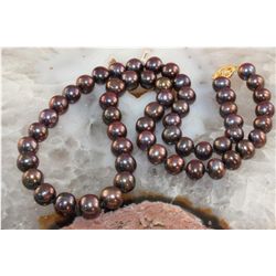 Saltwater Akoya Black/peacock Pearl Necklace