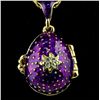 Image 2 : Crystal Cross on Purple Faberge Inspired Pendant