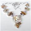 Image 2 : ARTISAN BLISTER PEARL FOSSIL CORAL DRUZY NECKLACE