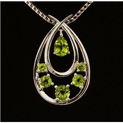 2.21CTW Natural Peridot Sterling Silver Pendant 4.56g