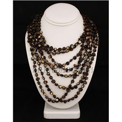 995.00CTW METAL BROWN 8ROW MOTHER OF PEARL NECKALCE