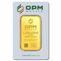 Gold Bars: OPM Metals One Ounce Gold Bar