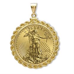 2012 1 oz Gold Eagle Pendant (Rope-ScrewTop Bezel) 14KT