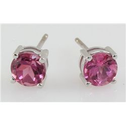 0.90 carat Pink Tourmaline Stud Earring 14kt White Gold