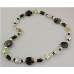 187.07CTW FASHION MIX GEMSTONE & PEARL NECKLACE