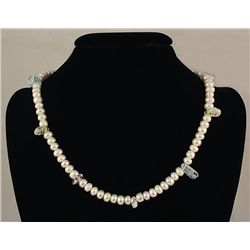 WHITE FRESHWATER PEARL 291.53CTW SEMI-ROUND NECKLACE