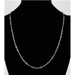 11.52CT Multi-color Sapphire Silver Bezel Necklace 6.90