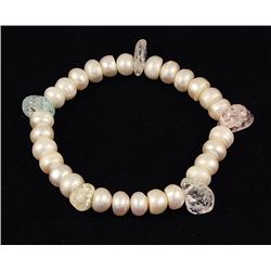 108.94CTW WHITE FRESHWATER PEARL ELASTIC BRACELET