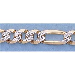 Pure Gold 16" 14k Gold-Yellow 5.1mm Rhod Figaro Chain