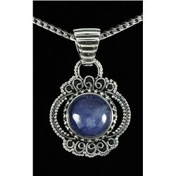 Cabochon Tanzanite 21.36ctw Antique Looks .925 Pendant