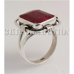RUBY CORRUNDUM 31.16CTW UNIQUE DESIGN .925 RING