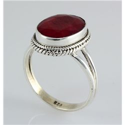 RUBY CORRUNDUM 29.60CTW STERLING SILVER RING