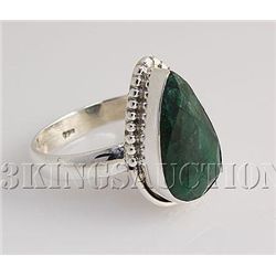 EMERALD BERYL 24.35CTW CUTE DESIGN SILVER RING