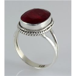 RUBY CORRUNDUM 28.76CTW STERLING SILVER RING