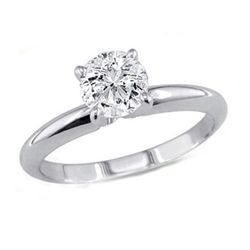 1.00 ct Round cut Diamond Solitaire Ring, I-J, SI2