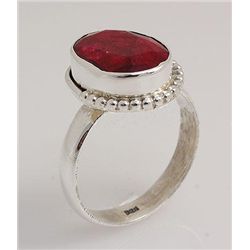 RUBY CORRUNDUM 22.56CTW CUTE DESIGN SILVER RING