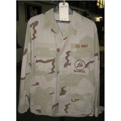 Camo. Seabee Shirt Desert Storm, Size Medium R.