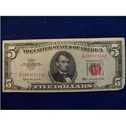 1963 Red Seal Five Dollar