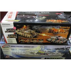 1 - RC War Ship, And 1 - RC War Tank,