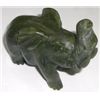 Image 2 : JADE GEMSTONE HAND CARVED ELEPHANT *LARGE HEAVY MEASURES APPROX. 4 1/2 INCHES ACROSS & 4 INCHES HIGH