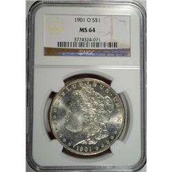 1901-O MORGAN DOLLAR NGC MS64 WHITE