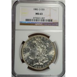 1882-O MORGAN DOLLAR NGC MS63 WHITE