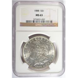 1888 MORGAN DOLLAR NGC MS-63