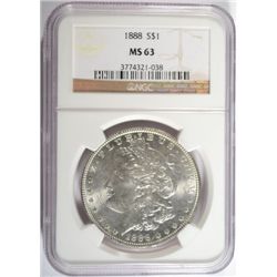 1888 MORGAN DOLLAR NGC MS-63