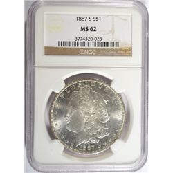 1887-S MORGAN DOLLAR NGC MS-62