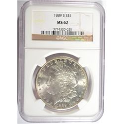 1889-S MORGAN DOLLAR NGC MS-62