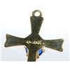Image 4 : Vintage signed 14L GE (Gold Plated) Cross with blue stone, like new!