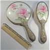 Image 1 : Vintage Vanity Set Includes Mirror, Brush, and Comb