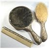 Image 2 : Vintage Vanity Set Includes Mirror, Brush, and Comb
