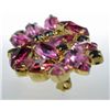 Image 2 : Beautiful Unsigned Vintage Pink Rhinestone Brooch/Pin 2" long.