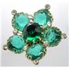 Image 1 : Vintage Green Rhinestone Pin. 1.5" x 1.5"